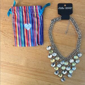 Charming Charlie Silver and Gold Statement Necklace